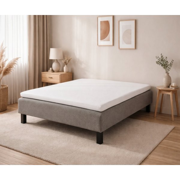 Komplett seng 120x200 cm gr� - Enkeltseng med madrass og sengeben