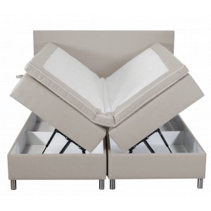 Seng 180x200 cm med oppbevaring beige boksseng Seng 180x200 cm med oppbevaring beige boksseng