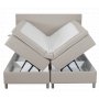 Accent boksseng med oppbevaring - 180 x 200 cm - Beige