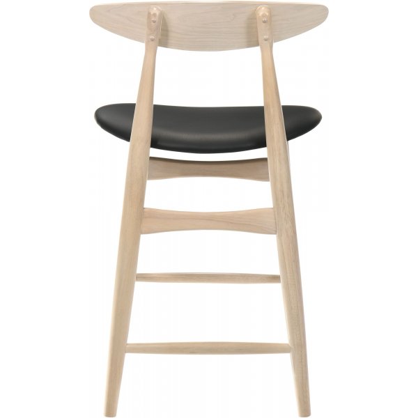 Barbord med 4 barkrakker - Hvitvasket/svart