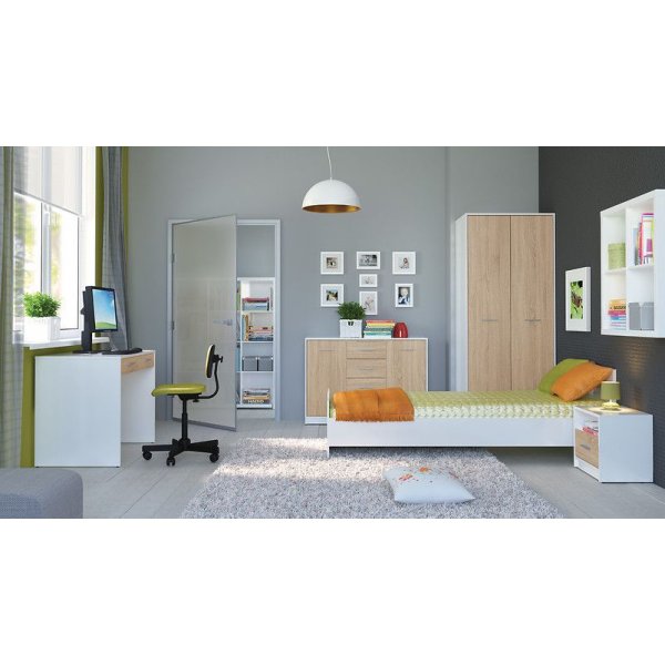 Norbo garderobe - Hvit/eik Norbo garderobe - Hvit/eik