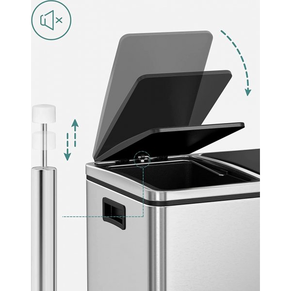 Daloa avfallsbeholder 54 l - Slv/sort