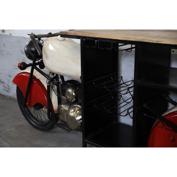 Glider motorsykkel barbord/bardisk - Metall/mango Glider motorsykkel barbord/bardisk - Metall/mango