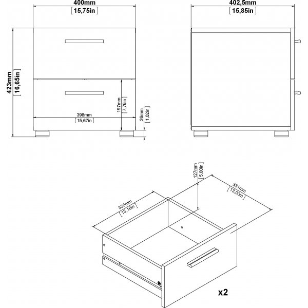 Pepe nattbord - Sort ask Pepe nattbord - Sort ask
