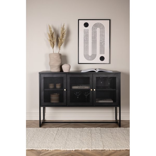 Trerike skjenk - Sort + Tekstilrens for møbler Trerike skjenk - Sort + Tekstilrens for møbler