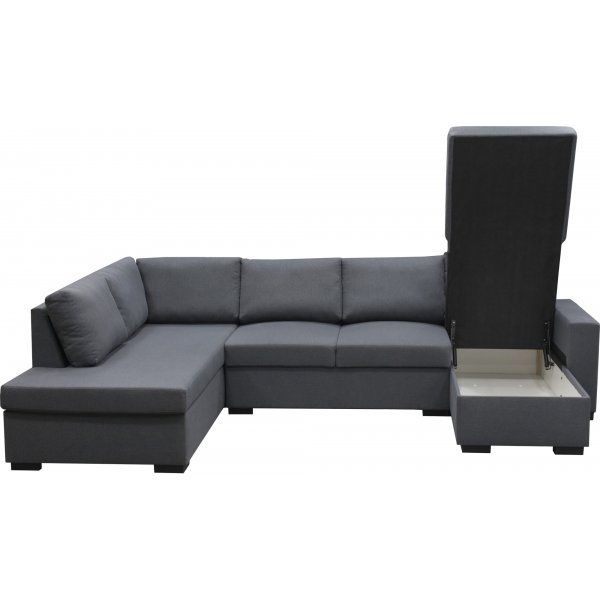 Sofa U-formet sofa 309 cm mørkegrå stoff - Solna + Tekstilrens for møbler Sofa U-formet sofa 309 cm mørkegrå stoff - Solna + Tekstilrens for møbler