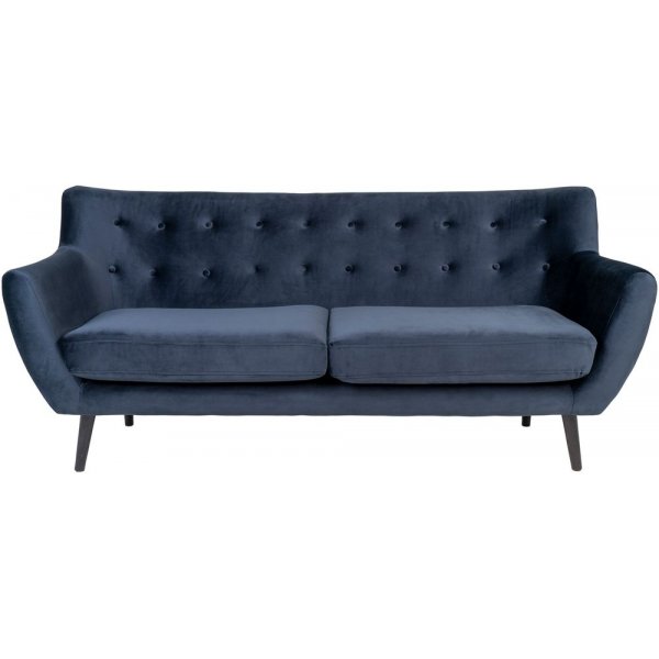 Monte 3-seters sofa - Mrk bl/svart