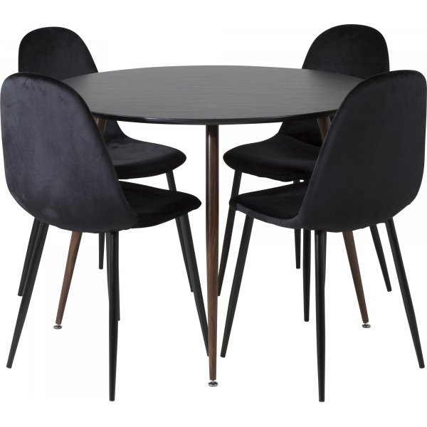 Paradis spisebord, 100 cm - Svart/valntt