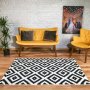 Intersect teppe 120 x 170 cm - Sort/hvitt