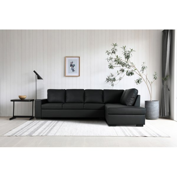 Solna sofa med åpen finish 304 cm høyre - Svart bunnet skinn Solna sofa med åpen finish 304 cm høyre - Svart bunnet skinn