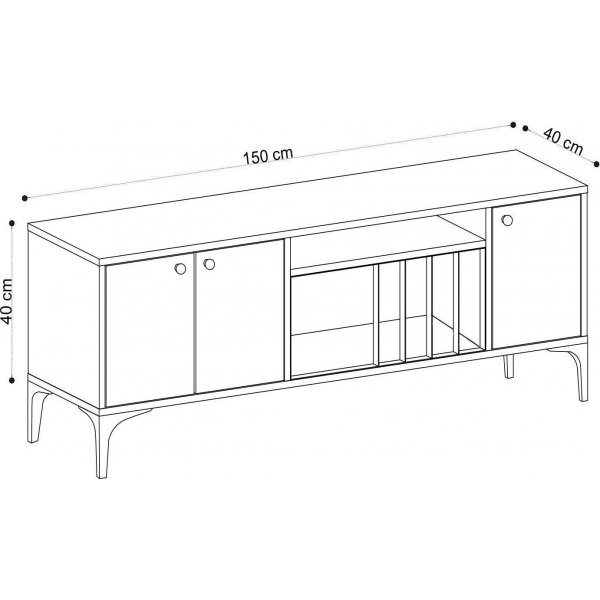 Luna mediebenk - Eik Luna mediebenk - Eik