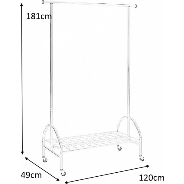 Lea klesstativ - Med skohylle (p� hjul)