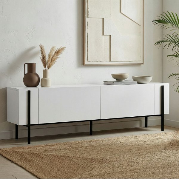 TV-stativ Nemming 180 cm - Hvit/svart