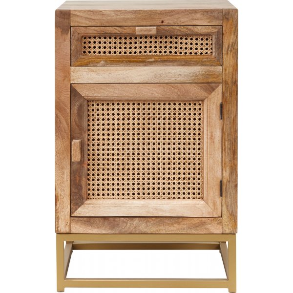 Luna nattbord med skuff og skap - Tre Luna nattbord med skuff og skap - Tre