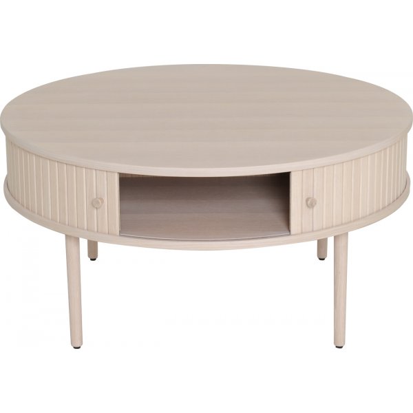 Slide sofabord Ø90 cm - Hvitpigmentert eik Slide sofabord Ø90 cm - Hvitpigmentert eik