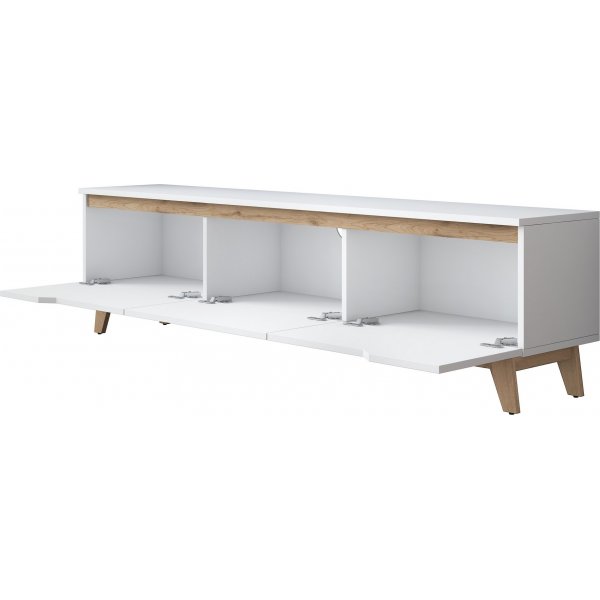 Duno media benk Hvit/valntt