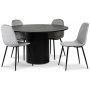 Pose spisegruppe: Bord 130 cm inkludert 4 stk carisma stoler - Svart