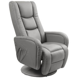 Bibi recliner-lenestol - Grtt PU + Tekstilrens for mbler