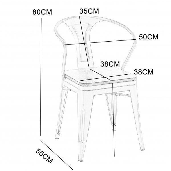 Iris metall lenestol med tresete Iris metall lenestol med tresete