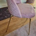 Kundebilde Plaza velvet stol - Lys rosa / messing