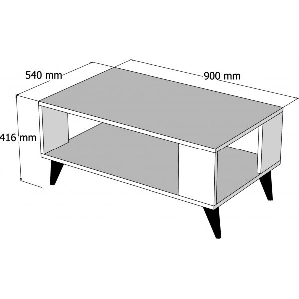 City sofabord 90 x 41,6 cm - Valnøtt/svart marmor City sofabord 90 x 41,6 cm - Valnøtt/svart marmor