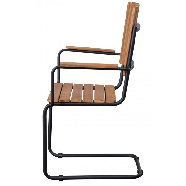 Holm� utend�rs spisestuestol med armlener brun/svart