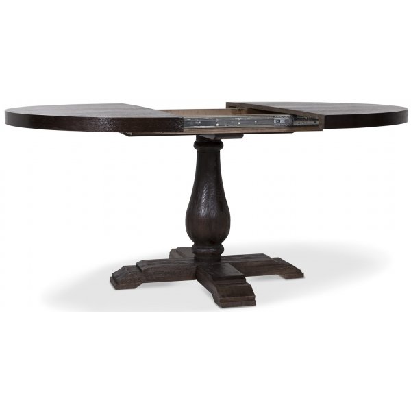 Lamier rundt spisebord - 120/170cm - Brunbeiset Lamier rundt spisebord - 120/170cm - Brunbeiset