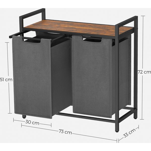 Ambrette duo skittentøyskurv - Sort/grå Ambrette duo skittentøyskurv - Sort/grå