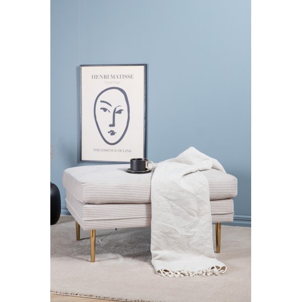 Savanna sittepuff - Beige kordflyel