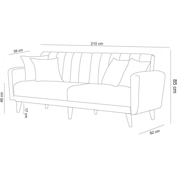 Aqua 3-seters sovesofa - Krem Aqua 3-seters sovesofa - Krem