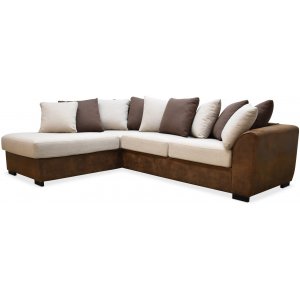 Delux sofa med pen ende venstre - Brun/Beige/Vintage + Flekkfjerner for mbler
