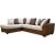Delux sofa med pen ende venstre - Brun/Beige/Vintage + Mbelpleiesett for tekstiler