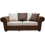 Delux 2-seter sofa med konlvoluttputer - Brun/Beige/Vintage