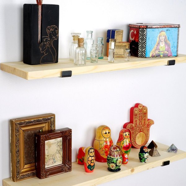 Lamba vegghylle 8 - Svart/eik Lamba vegghylle 8 - Svart/eik