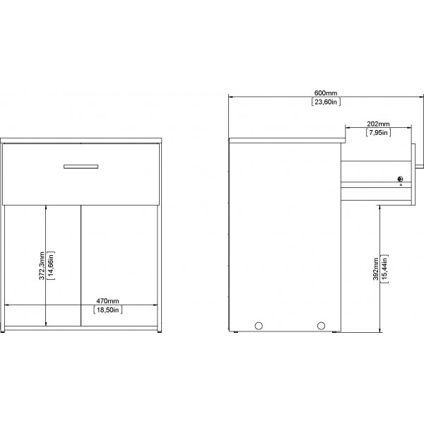 Space nattbord - Eik/hvit Space nattbord - Eik/hvit