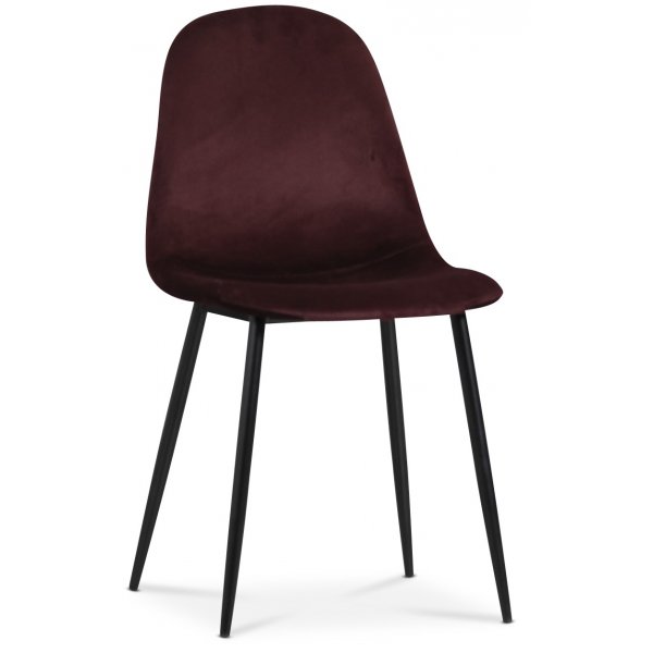 Seat Spisegruppe, spisebord med 4 stk Carisma fløyelsstoler - Sort/Bordeaux Seat Spisegruppe, spisebord med 4 stk Carisma fløyelsstoler - Sort/Bordeaux