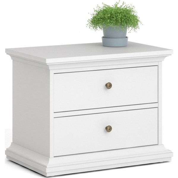 Paris nattbord med 2 skuffer - Hvit Paris nattbord med 2 skuffer - Hvit