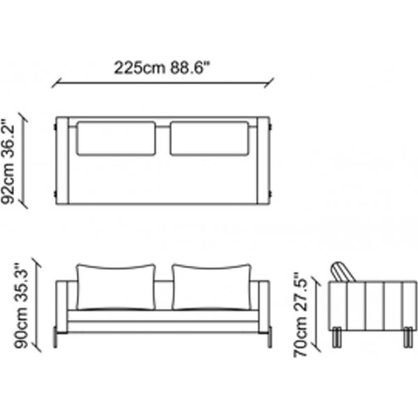 Laguna 3-seters sofa - Gr
