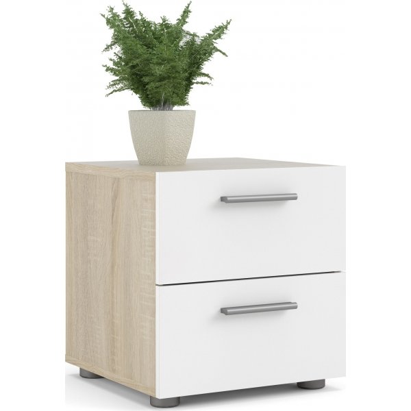 Pepe nattbord - Eik/hvit