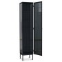 Revel vitrineskap, 200x40 cm - Svart/tonet glass + Flekkfjerner for mbler