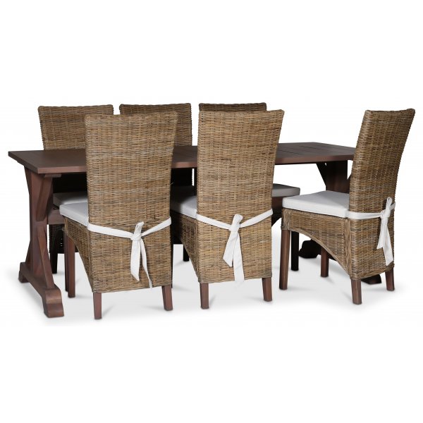 Edebo bord 200 cm - Brun-gr