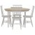 Spisegruppe: Lck spisebord, rundt - hvit / oljet eik + 4 Karl-Oskar stokkstoler - hvit + Flekkfjerner for mbler