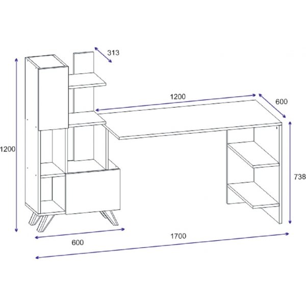 Merci skrivebord Hvit - 120 x 60 cm