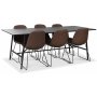 Toscana spisegruppe 206 cm bord + 6 stk Atlantic Sled stoler brun PU