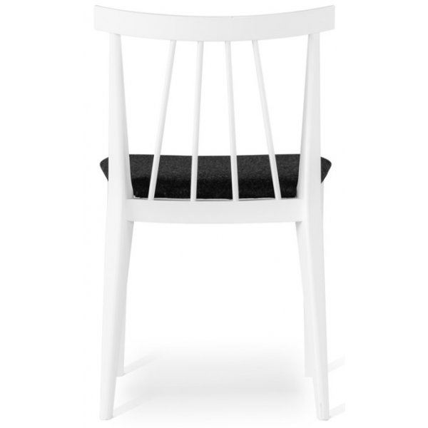 Torkelson Amy spisestol med grtt ullsete - Hvitlakkert tre