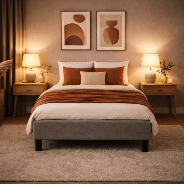 Komplett seng 90x200 cm gr� - Enkeltseng med madrass og sengeben