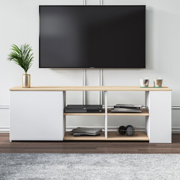 Roma mediabenk - Eik/hvit