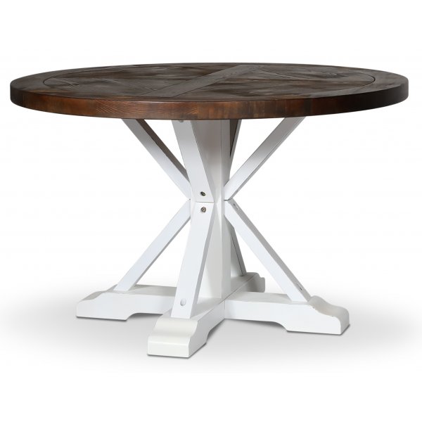 Tuva rundt spisebord 120 cm - Brun / Hvit
