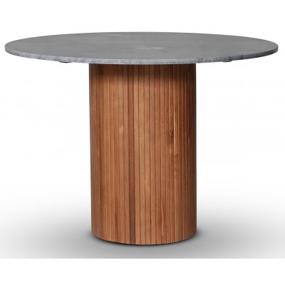 Decibel rundt spisebord Ø110 cm - Valnøtt / Grå marmor