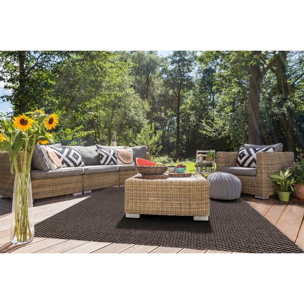 Pampero flatvevd teppe Mrk gr